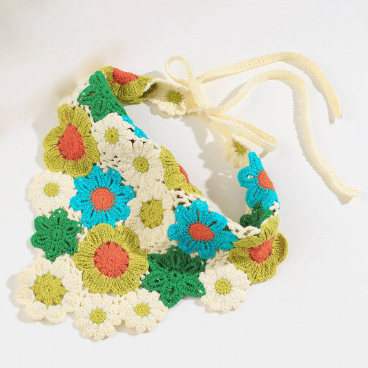 Flower Bloom Crochet Bandana