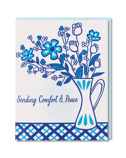 Blue Floral Sympathy Card
