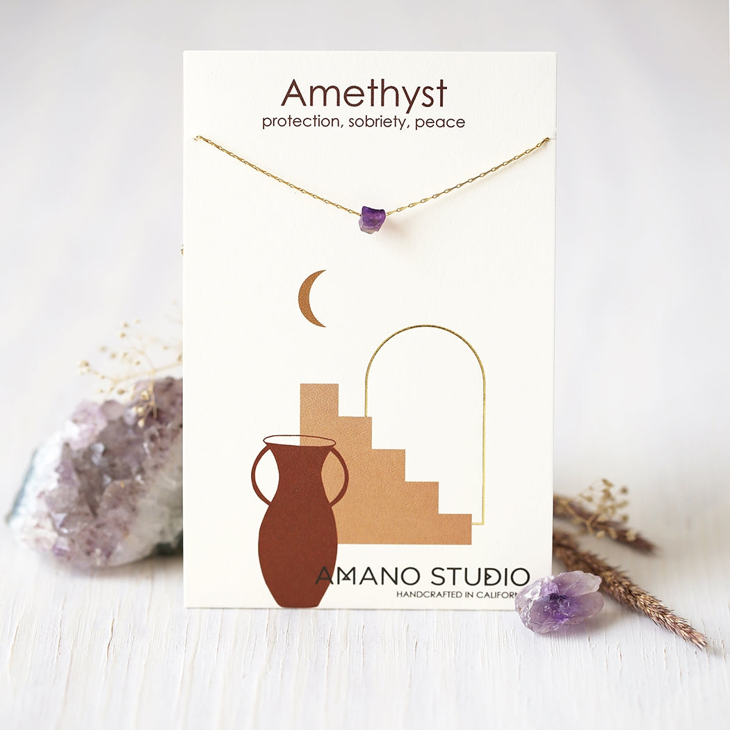 Healing Stones Necklace- Amethyst